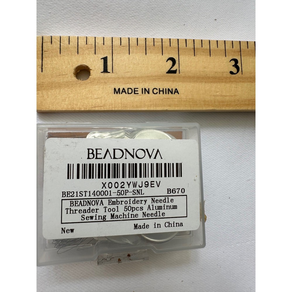 BEADNOVA Needle Threader Tool 50pcs Aluminum Sewing Machine Needle Embroidery