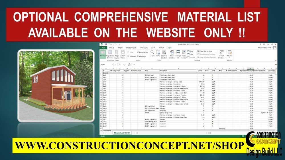 Tiny House Blueprints drawing two floor 778 SQFT