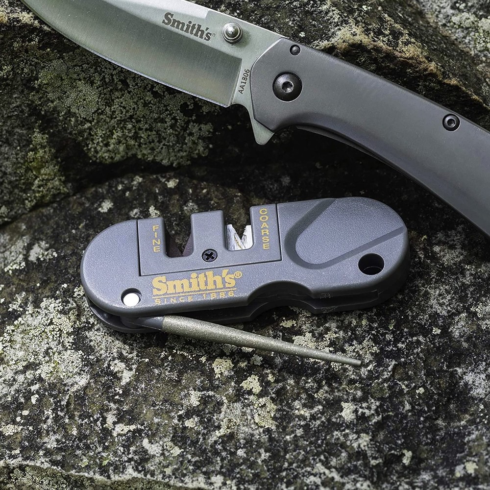 Pocket Pal Knife Sharpener: Carbide, Ceramic, Diamond Rod, Compact, Multiuse
