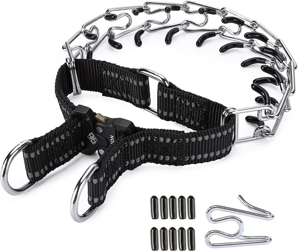 Adjustable Dog Collar with Comfortable Rubber Tip and Quick Release Buckle fo...