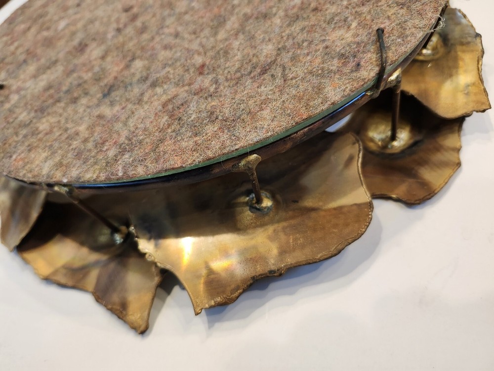 MCM Curtis Jere Style Brutalist Brass Wall Mirror