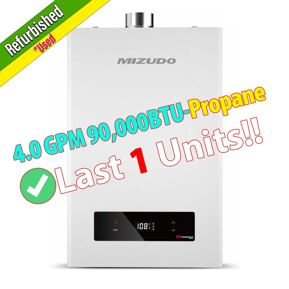 【90% NEW】Propane Hot Water Heater Tankless Indoor 4.0 GPM 90,000 BTU