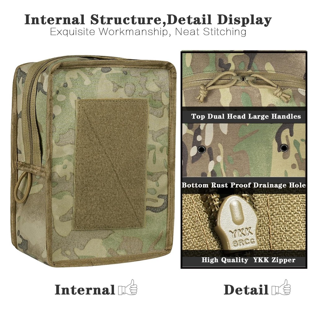 Tactical GP Wide/Tall Pouch,Molle General Purpose Pouches,Structured Horizont...