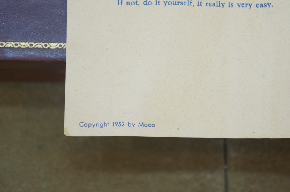 1952 Moco West German Leather Desktop Barometer Document Box 13"