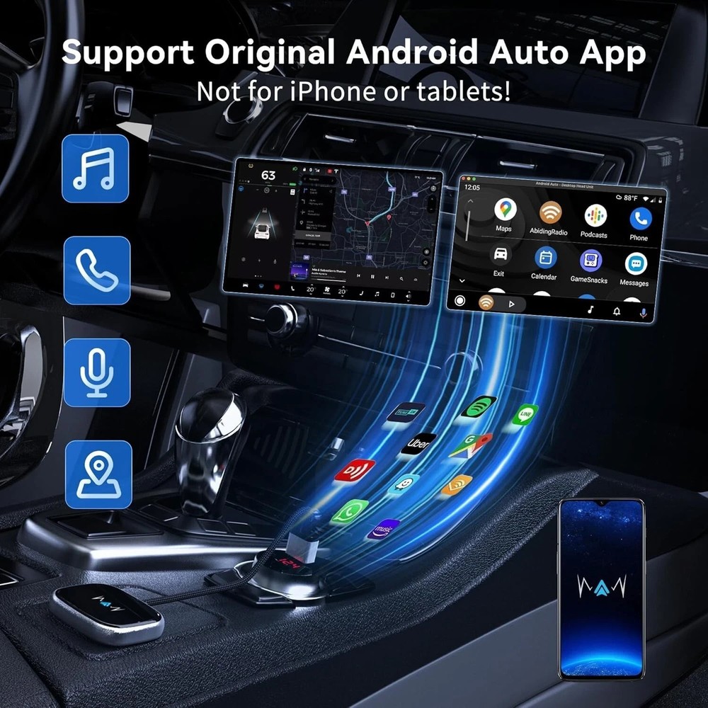 Android Auto Wireless Adapter, Wireless Carplay Adapter, Latest NFC Touchscreen