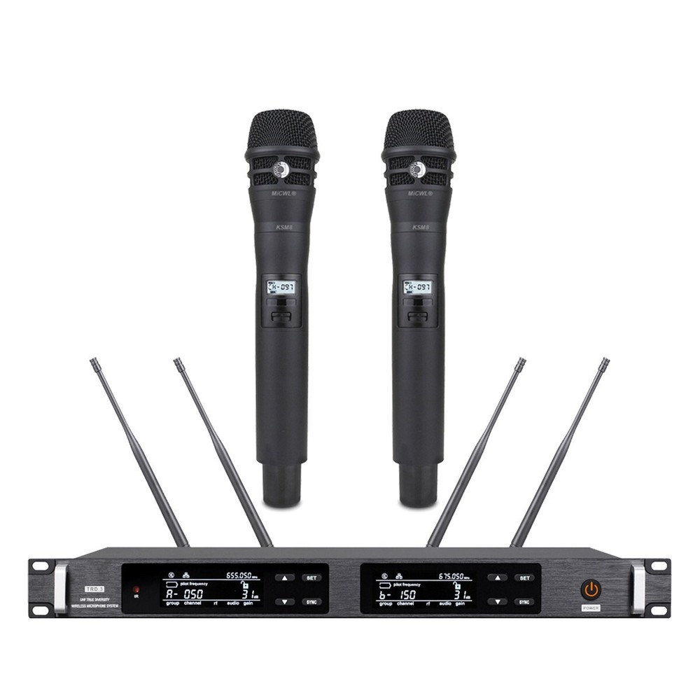 Authentic 2 Handheld Wireless Microphone System ULXD4 Receiver KSM8 Stage Voice