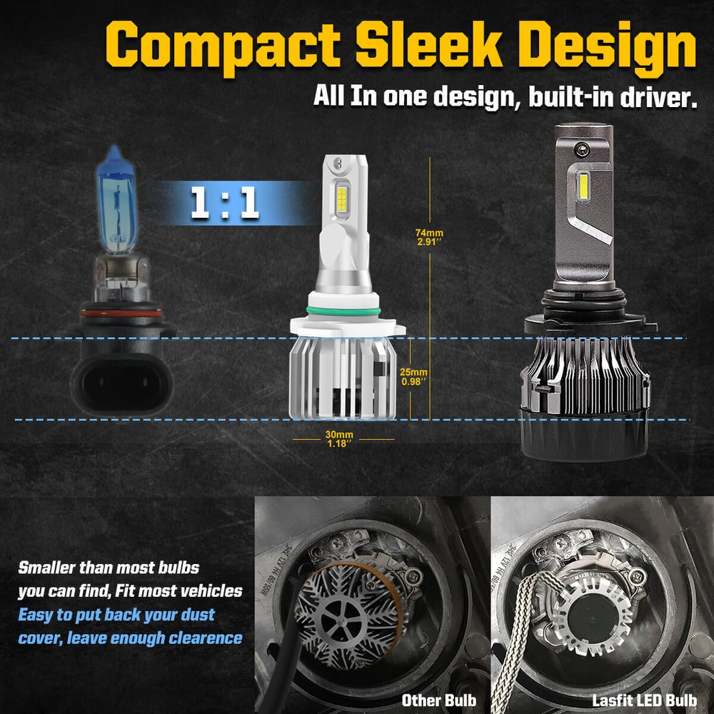 9006 HB4 LED Headlight Bulb Conversion Kit Low Beam 6000K Bright Replace Halogen