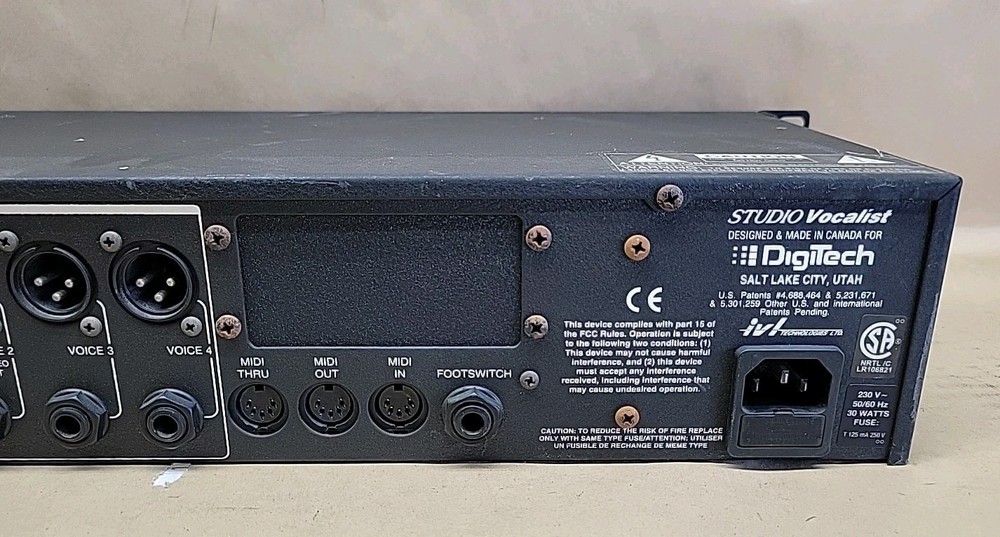 DigiTech Studio Vocalist Vocal Harmonizer Rack Mount Effect Processor POWERS ON