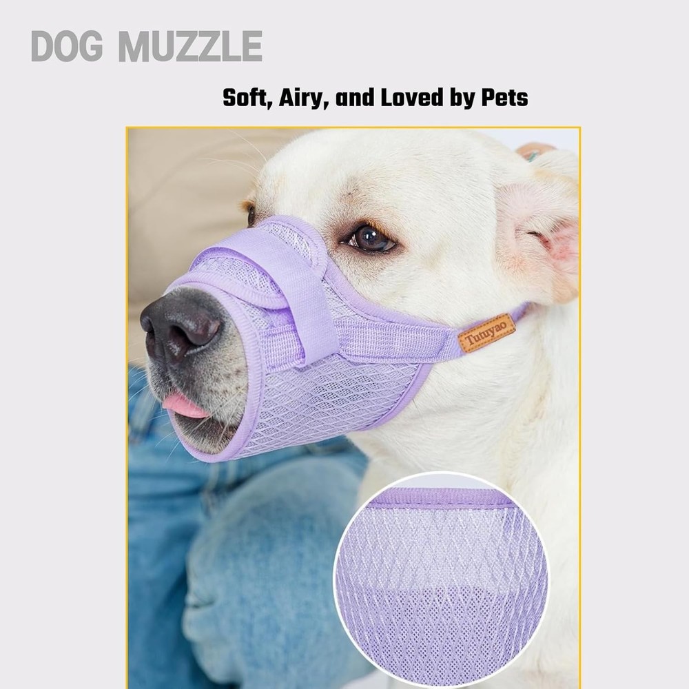 Soft Dog Muzzle – Adjustable Breathable Mesh Muzzle Small Medium & Large Dogs