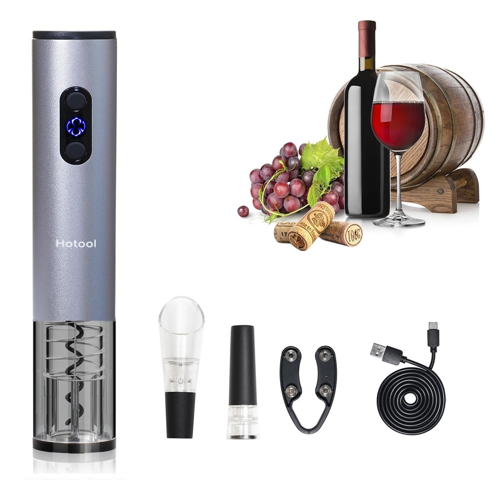 Electric Wine Bottle Opener Automatic Rechargeable Silver