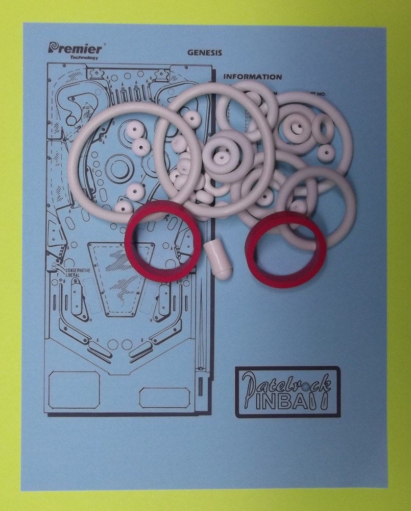 1986 Gottlieb / Premier Genesis pinball rubber ring kit