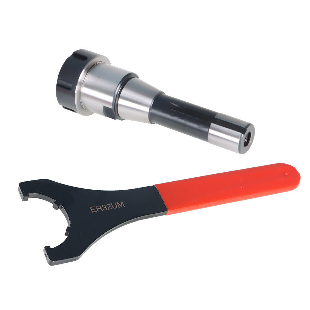 R8 7/16" Thread Collet Chuck Holder Fixed CNC Lathe+25-45 Spanner ER32
