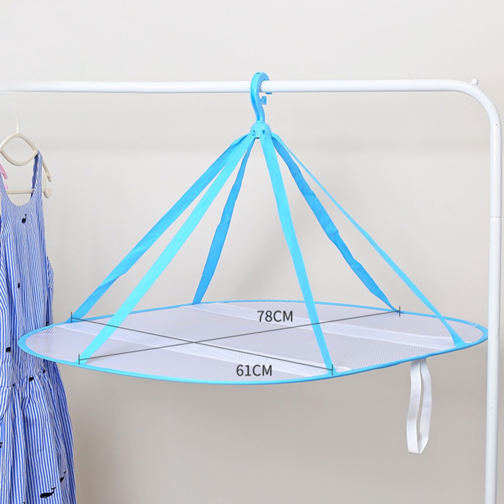 Space Saver Clothes Basket Drying Rack with Net Foldable Folding for
