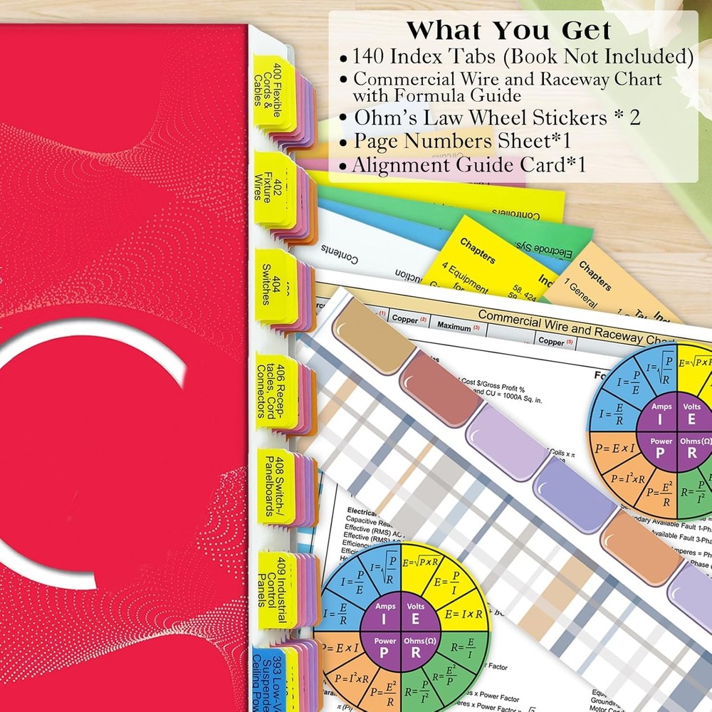 Upgraded 2023 National Electrical Code (NEC) Book Tabs, 140 Color-Coded &...