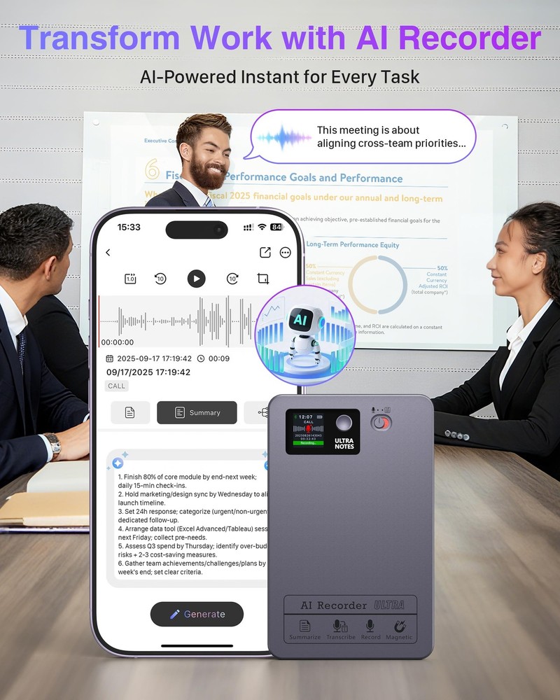 AI Note Voice Recorder: Transcribe, Summarize & Text Translation, 152 Languag...