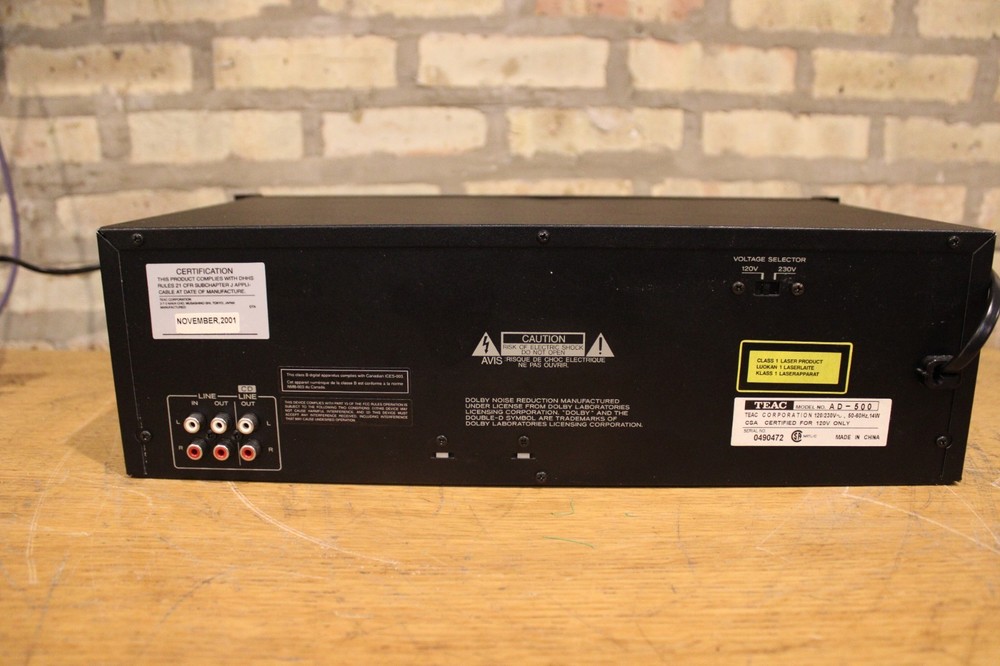 TEAC AD-500 CD Player & Auto-Reverse Cassette w/remote Serviced Fully Functional