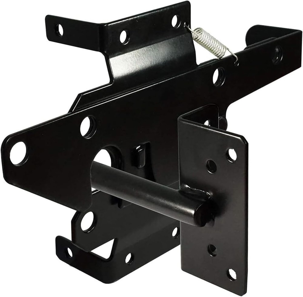 Self-Locking Gate Latch Heavy Duty Post Mount Automatic Gravity Lever Wood/PVC F