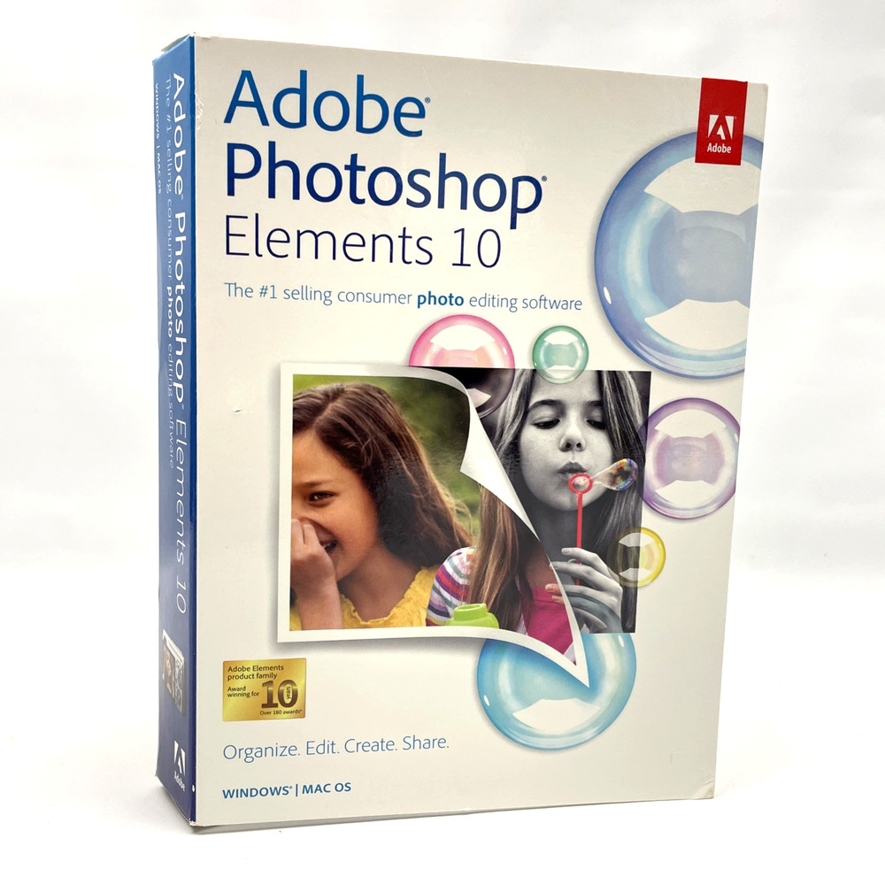 Adobe Photoshop Elements 10 for PC Mac Includes serial number Photo Editing