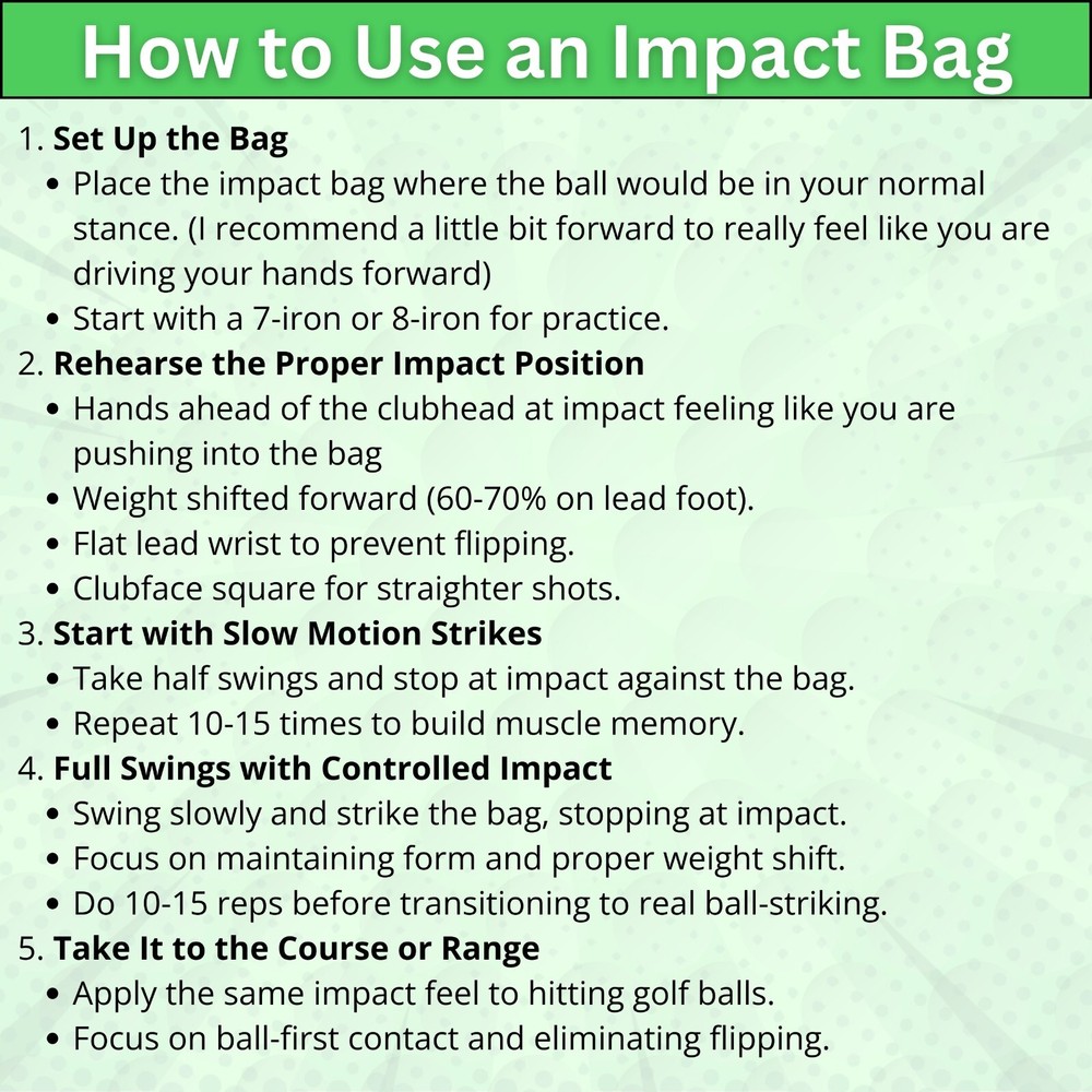 Impact Golf Bag Golf Swing Training Aid | Get Proper Impact Position
