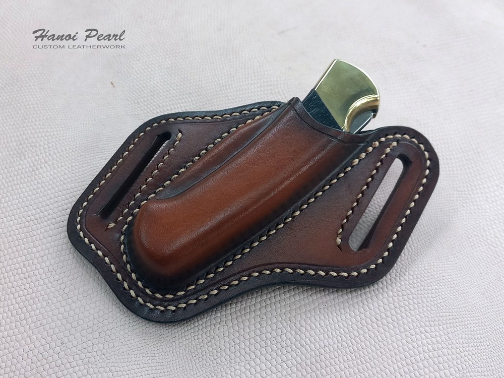 Buck 112 Custom Sheath | Strong-side 45 Degree Canted Leather Sheath