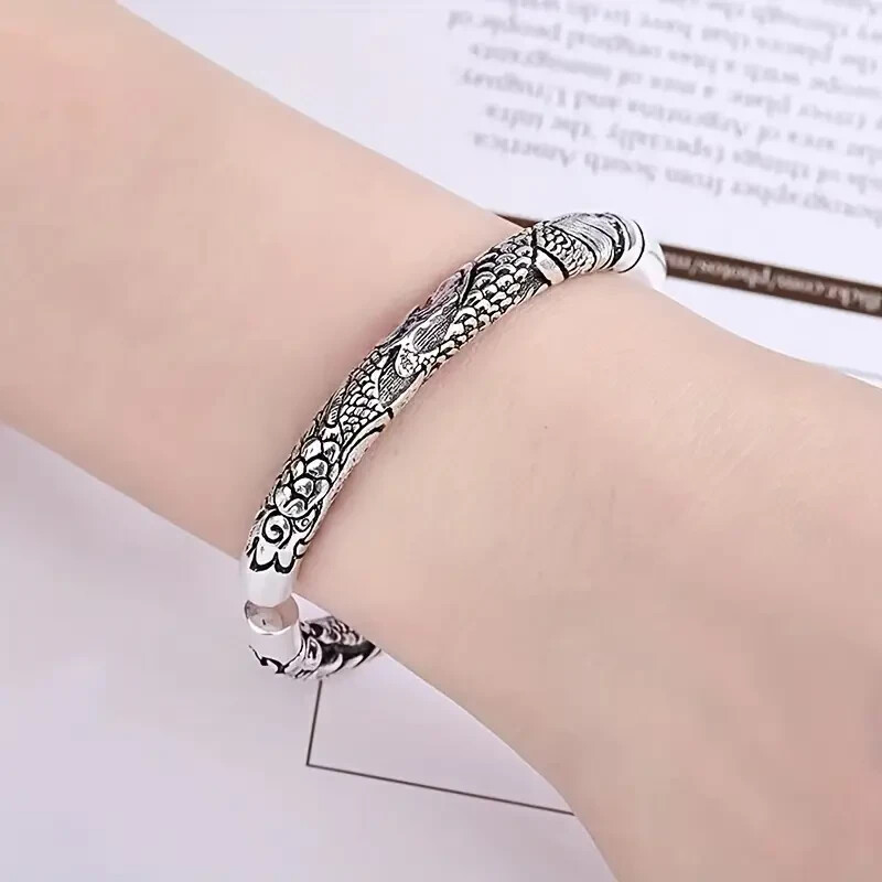 925 Sterling Silver Monkey King Bracelet Bangle One Size Fit All Adjustable