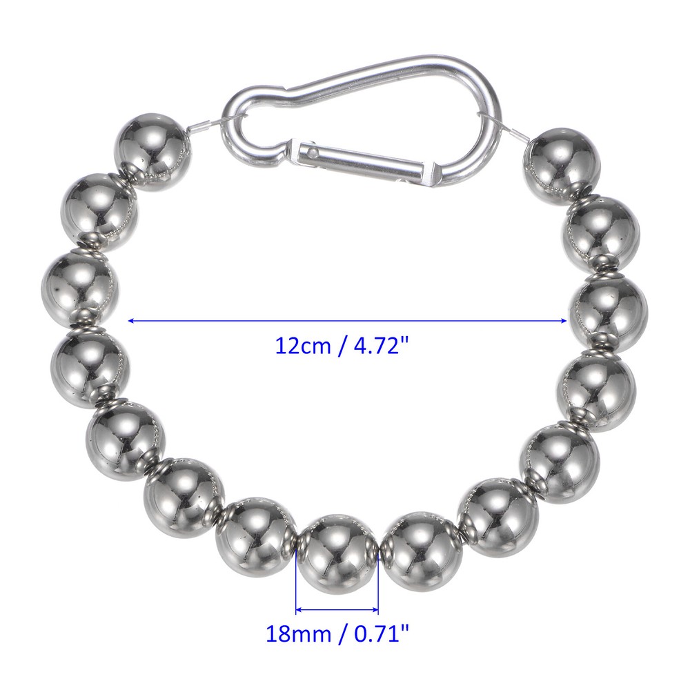2 Pack Flagpole Retainer Ring-15 Beads 0.71",Apply to Flagpole(Silver)