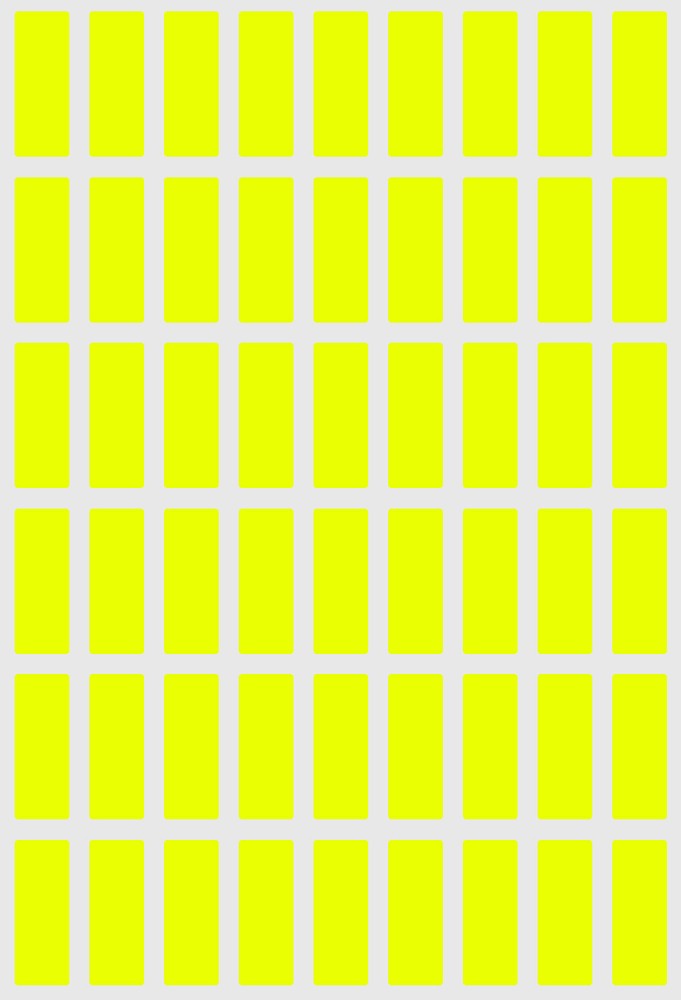 Neon Yellow Rectangle Label in Various Sizes (1" x 3/8" - 4" x 2") 15 Sheets