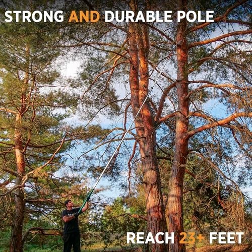 18ft Telescopic Tree Pruning Saw - Lightweight Extendable Pole Saw with Sharp Bl