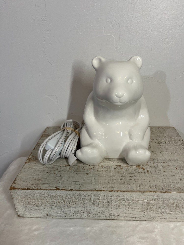 Target Pillowfort White Polar Bear Decor Night Light Ceramic Table Lamp 6 1/2"