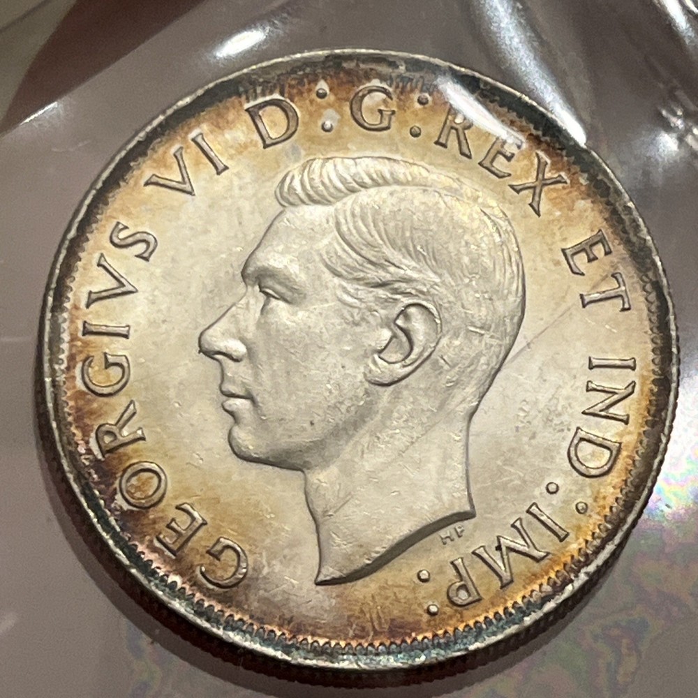 1939 Canada One Silver Dollar - UNC GEM Toned B15