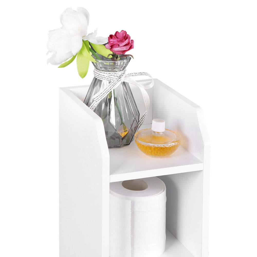 Bathroom Corner Floor Cabinet with Doors and Adjustable Shelf for Small Spaces