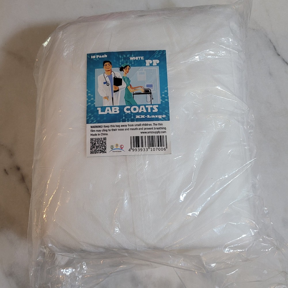 Polypropylene Lab Coats Unisex  2XL 10ct