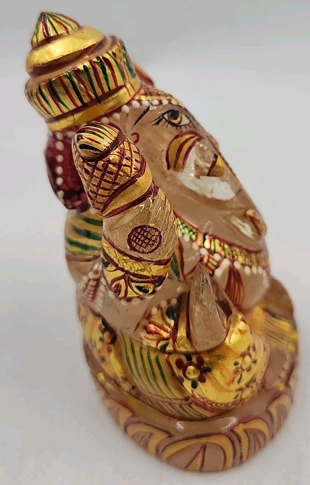 LORD GANESHA Hand Painted QUARTZ