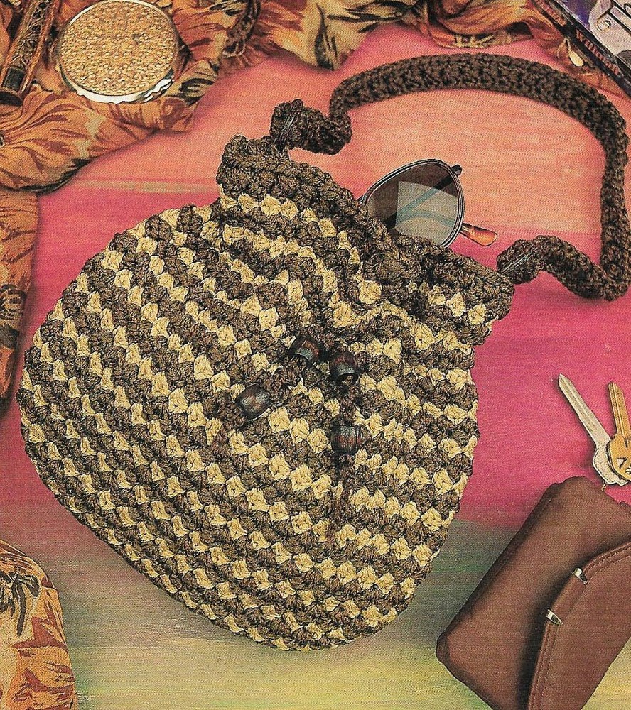 STRIPED PURSE HANDBAG DIGEST SIZE CROCHET PATTERN INSTRUCTIONS