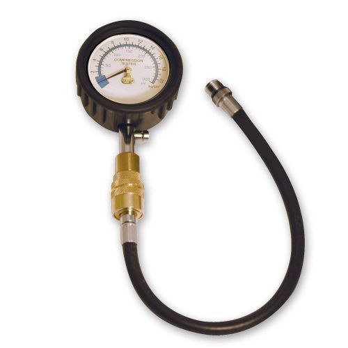 Longacre 52-73025 14mm. Engine Compression Tester Gauge - Rubber Black Hose