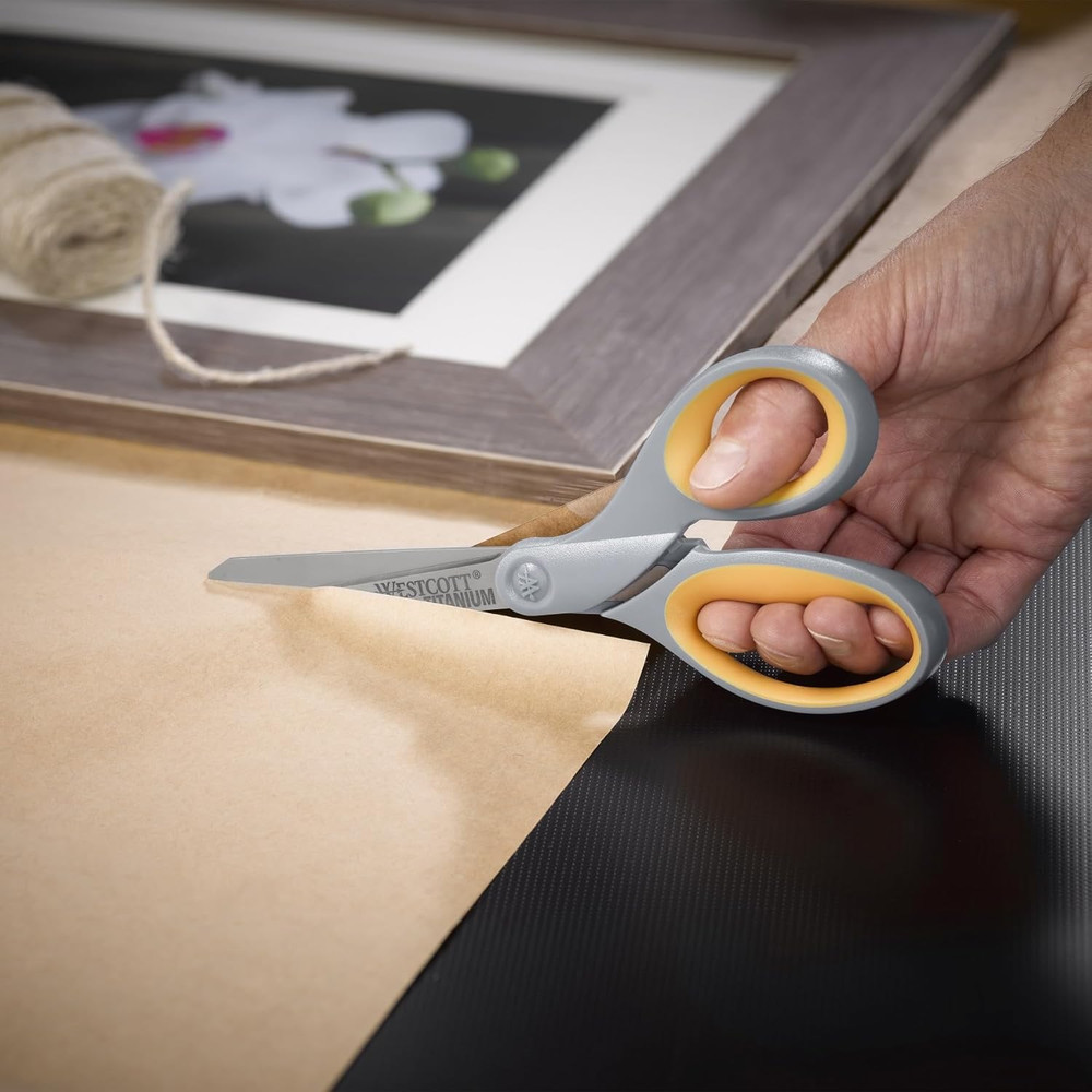 Titanium Bonded Scissors with Soft Handles, 7" Straight, Single (13526)
