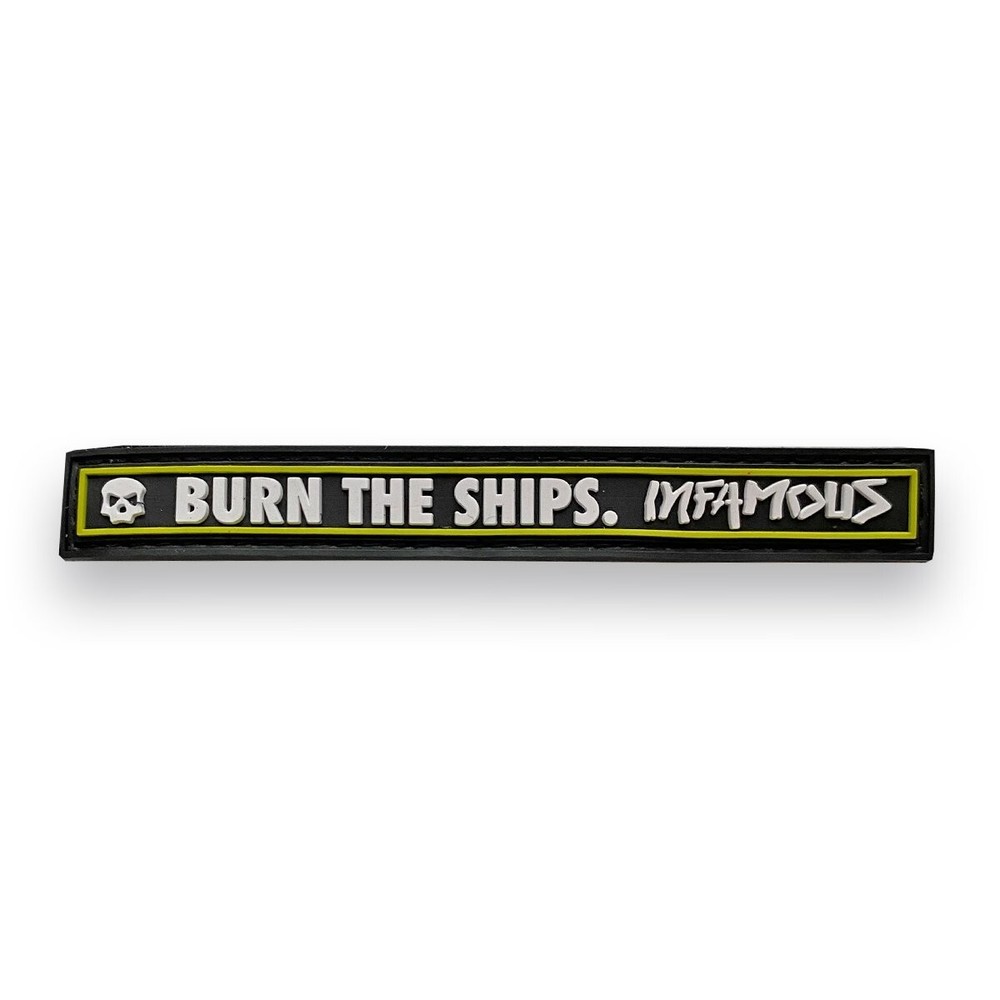 Infamous Paintball "Burn The Ships" Long Style Patch Black Volt