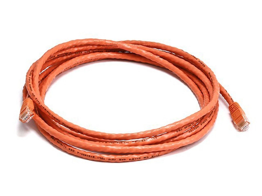 Cat6 Ethernet Patch Cable Network Internet RJ45 Stranded UTP 24AWG 10ft Orange