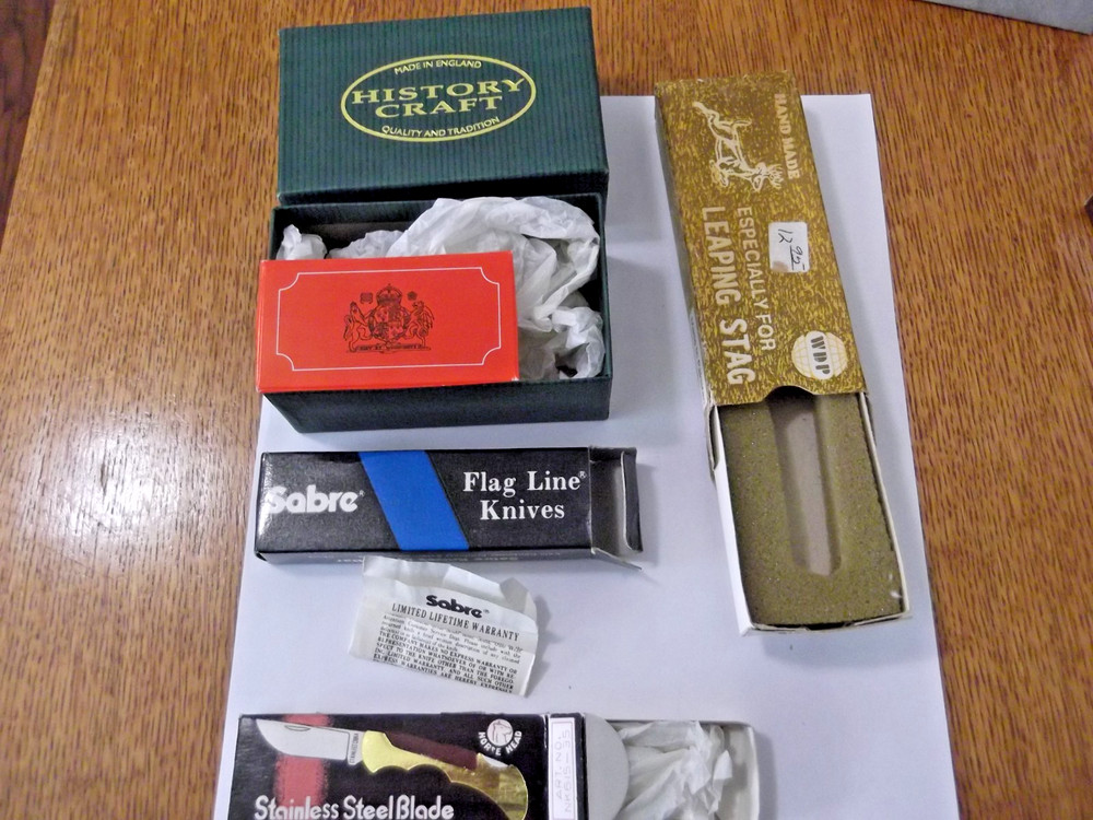 Various Imported Empty Knife Boxes Only Lot of 8