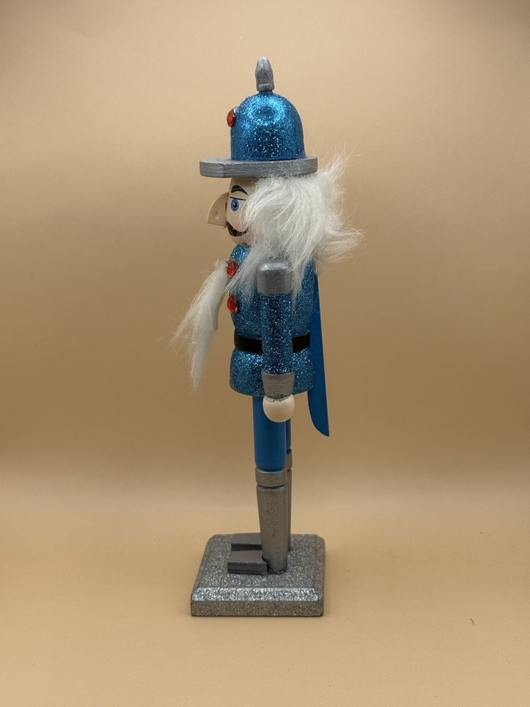 Blue Silver White Wooden Nutcracker Christmas Decor