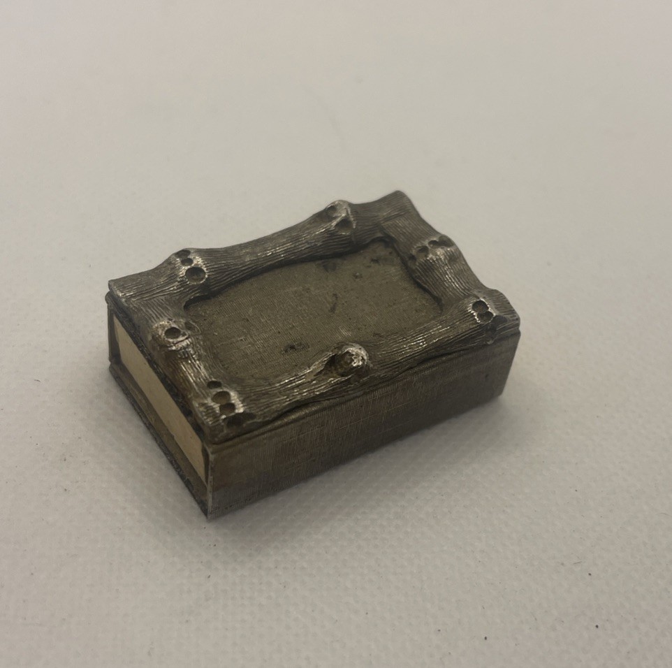 Vintage Pewter Match Box Holder HTF Matchbox