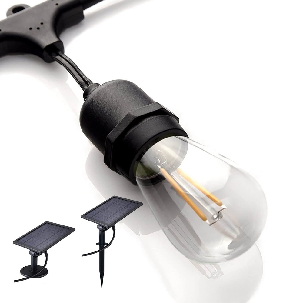 Solar String Lights - 48 Ft LED Outdoor String Lights - Shatterproof, Waterproof