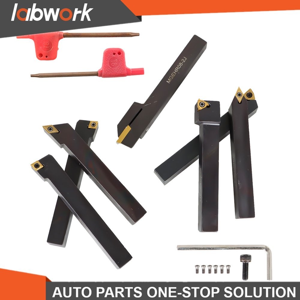 Labwork 1/2" Lathe Turning Tools+Indexable Carbide Inserts With Storage Box 7Pc