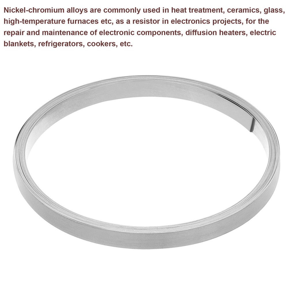 Flat Heater Wire 16.4 Ft Length 8mm Width 0.25mm Thick for Heating Elements