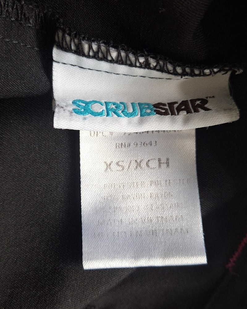 ScrubStar Scrub Set Black and Pink - Size XS