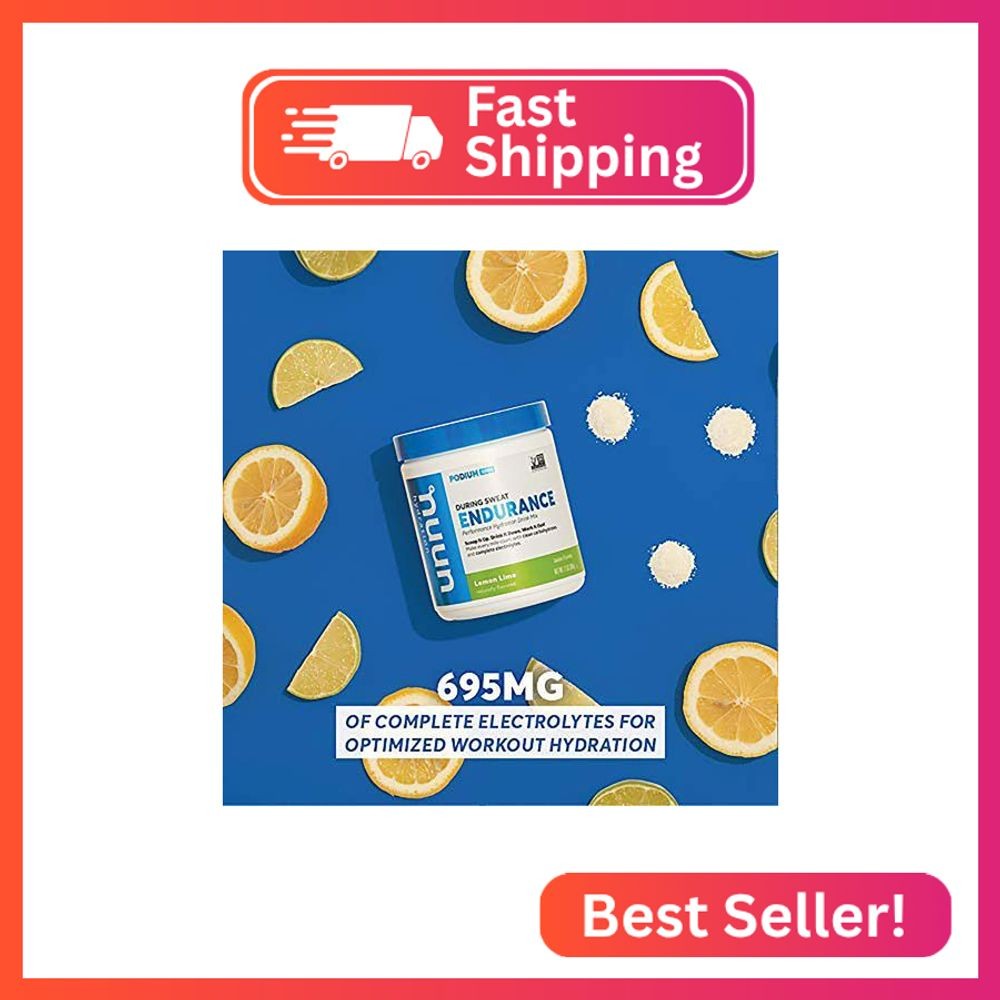 Nuun Hydration Endurance Powder, Lemon Lime, Workout Support,5 Essential Electro