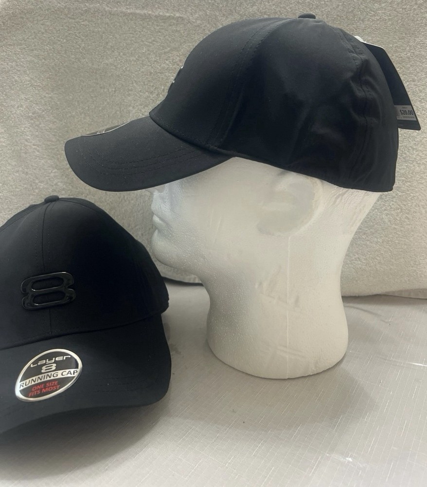 Layer 8 Running Hat NEW One Size Fits Most Black