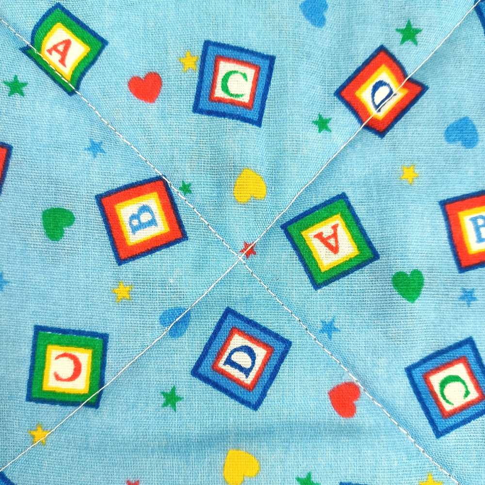 Handmade Potholder Both Sides Alphabet Pattern Multicolor Hot Pad 8 x 8.5"