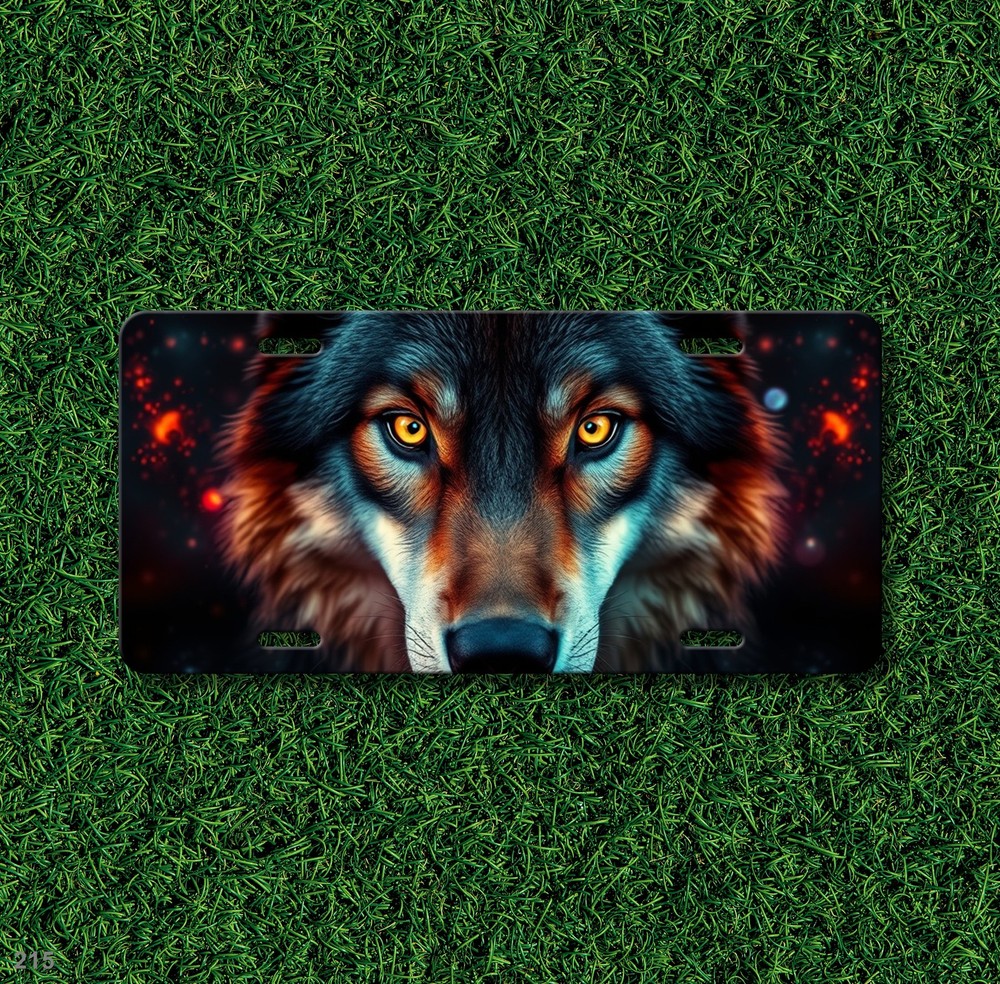 Unique Wolf License Plate Customizable Car Tag Holiday Gift