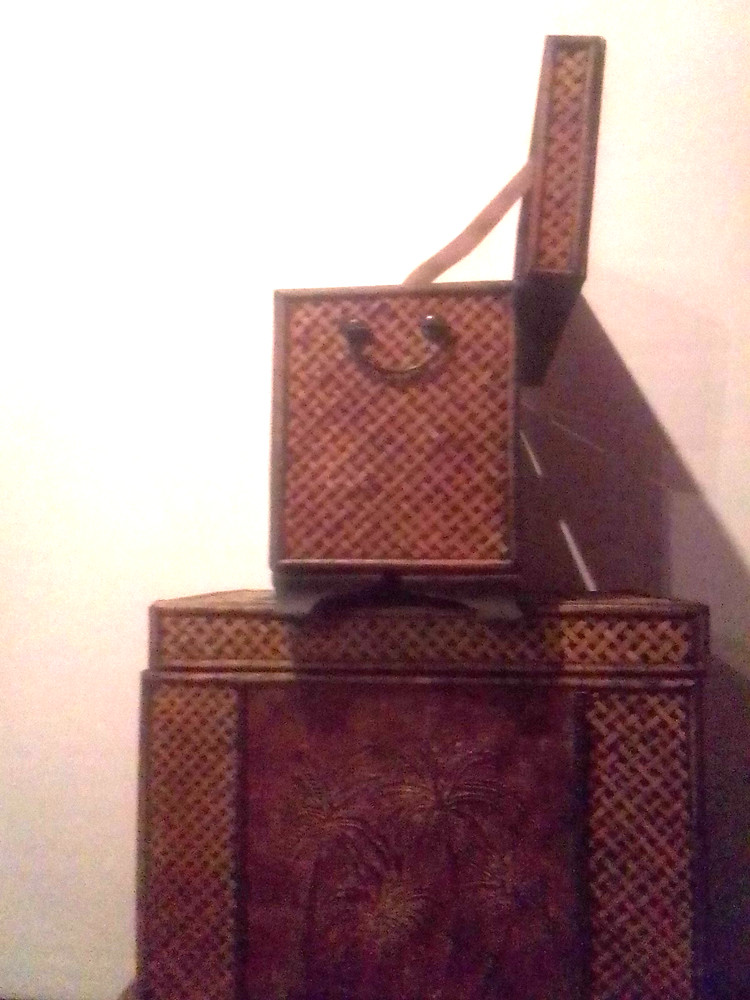 Two Wicker Chest With Palm Tree's MEDIUM & LARGE-SAME DAY SHIPPING